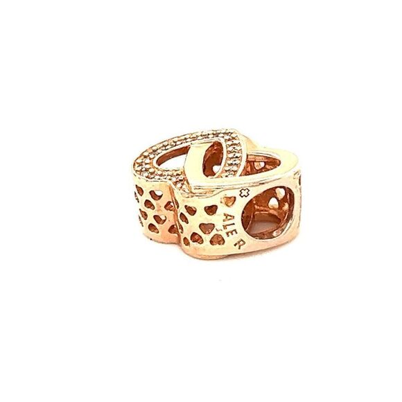 Pandora Rose Gold Entwined Hearts Cz Charm - Picture 2 of 4